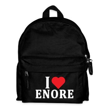 T-Shirt I love Enore T-Shirt Geschenkidee - Kinder Rucksack - Schwarz - Vorne