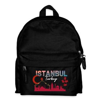 Istanbuler Skyline-Silhouette - Kinder Rucksack - Schwarz - Vorne