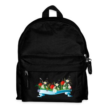 colorful spring meadow with flowers and insects - Kids' Backpack - black - Front