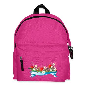 prairie printanière colorée avec des fleurs et des insectes - Sac à dos Enfant - fuchsia - Devant