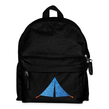Tent Jeans Pattern Camping Camper Camping Van Life - Kids' Backpack - black - Front