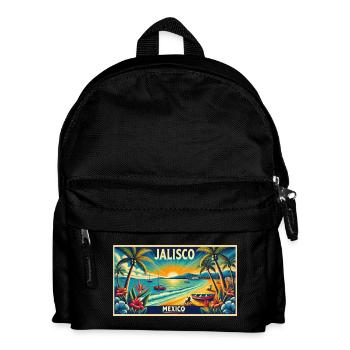 Jalisco Mexico beach palm design - Kids' Backpack - black - Front