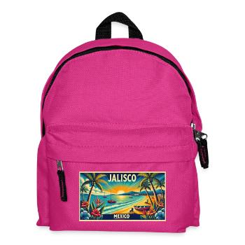 Jalisco Mexiko Strand Palmen Design - Kinder Rucksack - Fuchsia - Vorne
