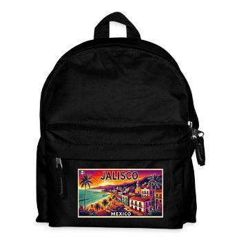 Jalisco Mexico beach palm design - Kids' Backpack - black - Front