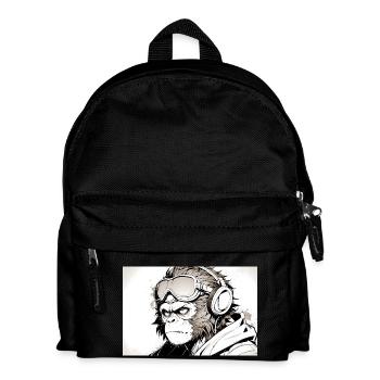 Singe cool dans un style futuriste - Sac à dos Enfant - noir - Devant