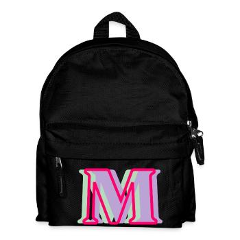Mehrfarbiger Buchstabe m - Kinder Rucksack - Schwarz - Vorne