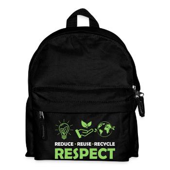 Reduce Reuse Recycle Respect Planet Environmental - Kids' Backpack - black - Front