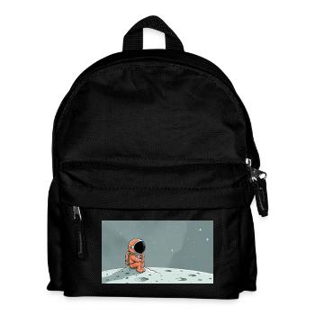 Eine skurrile digitale Illustration eines cartoon - Kinder Rucksack - Schwarz - Vorne
