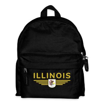Illinois Fan T-Shirt – Heimatliebe zeigen - Kinder Rucksack - Schwarz - Vorne