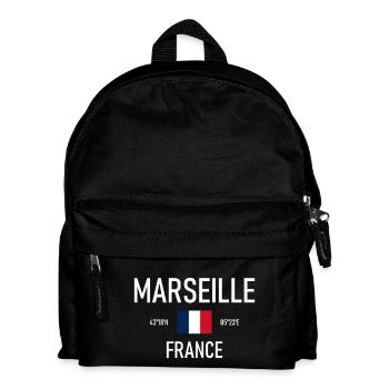 Marseille - France - France Flag Coordinates - Kids' Backpack - black - Front