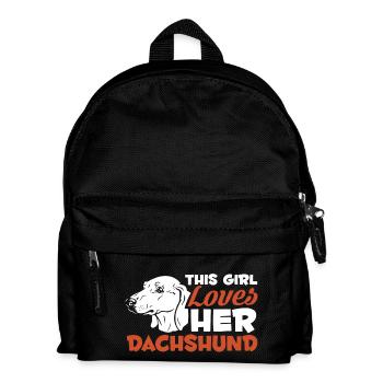 This Girl Loves her Dachshund - Kids' Backpack - black - Front