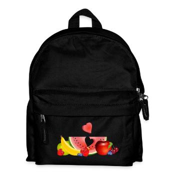 Fruits colorés avec pastèque et cœur - Sac à dos Enfant - noir - Devant
