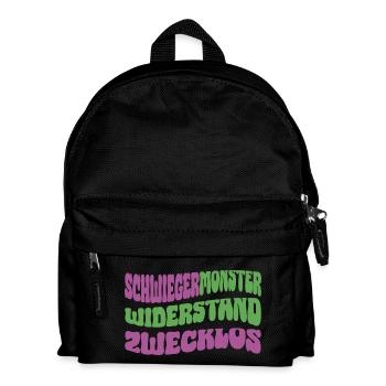 Schwiegermonster Widerstand zwecklos - Kinder Rucksack - Schwarz - Vorne