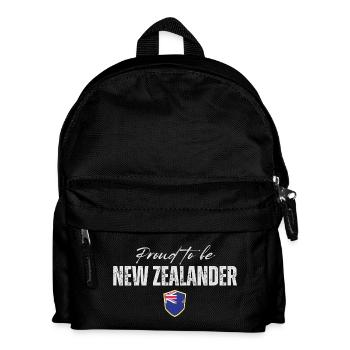 Stolzer Neuseeländer, hergestellt in Neuseeland - Kinder Rucksack - Schwarz - Vorne