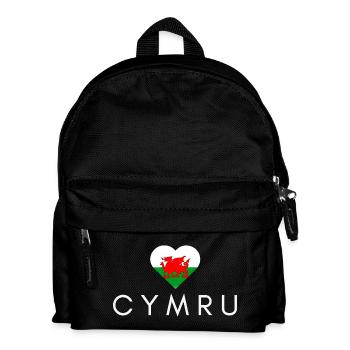 Cœur avec drapeau gallois, fierté galloise - Sac à dos Enfant - noir - Devant