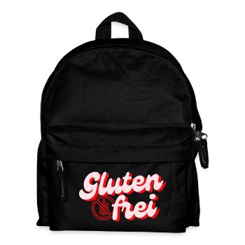 Glutenfrei Schriftzug Retro Logo Pink und Rot - Kinder Rucksack - Schwarz - Vorne
