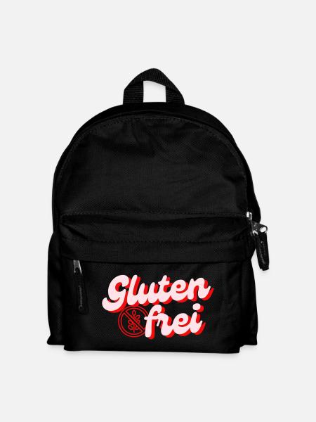 Glutenfrei Schriftzug Retro Logo Pink und Rot - Kinder Rucksack - Schwarz
