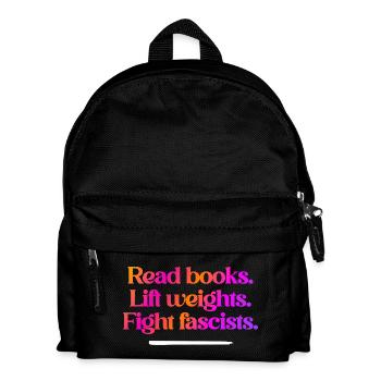 Lire des livres Soulever des poids Anti fasciste - Sac à dos Enfant - noir - Devant