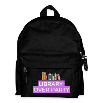 Bibliothek und Bücher sind besser als Party  - Kinder Rucksack - Schwarz - Vorne
