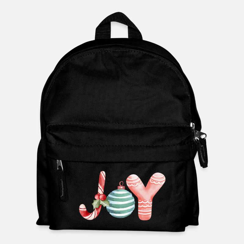 Joy Christmas Scripture Ornament - Kids' Backpack - black