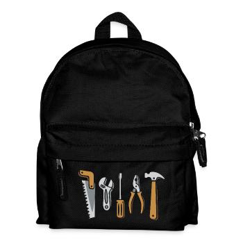 Ensemble d’outils vectoriels - scie, marteau, pinces, vis - Sac à dos Enfant - noir - Devant