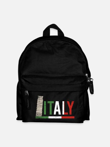 Italy Colosseum Flag Portrait - Kids' Backpack - black