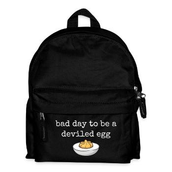 Drôle de dicton : Buffet d’œufs, mauvaise journée, diable, par exemple - Sac à dos Enfant - noir - Devant