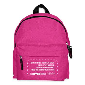 Chaos et Beauté Inspiration de poème - Sac à dos Enfant - fuchsia - Devant
