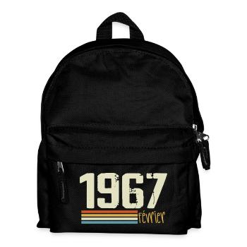 Février 1967 - Février 1967 Anniversaire 1967 - Sac à dos Enfant - noir - Devant