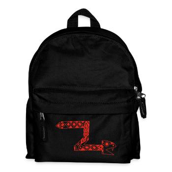Rote Totem-Schlange - Kinder Rucksack - Schwarz - Vorne