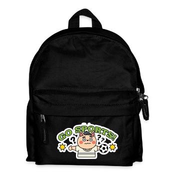 Funny Soccer Cat Sticker | Football Fan Animal Art - Kids' Backpack - black - Front