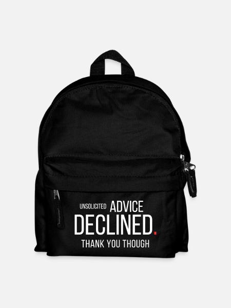 Unsolicited Advice Declined Funny Introvert - Kids' Backpack - black