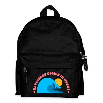 happiness comes in waves  - Kinder Rucksack - Schwarz - Vorne