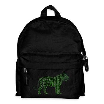 Binärcode Green Matrix Tiger Tech Cyber - Kinder Rucksack - Schwarz - Vorne