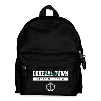 Donegal Town Irland Koordinaten Reise Souvenir - Kinder Rucksack - Schwarz - Vorne