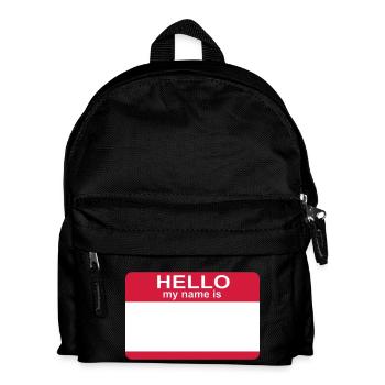 hello my name is - Kids' Backpack - black - Front