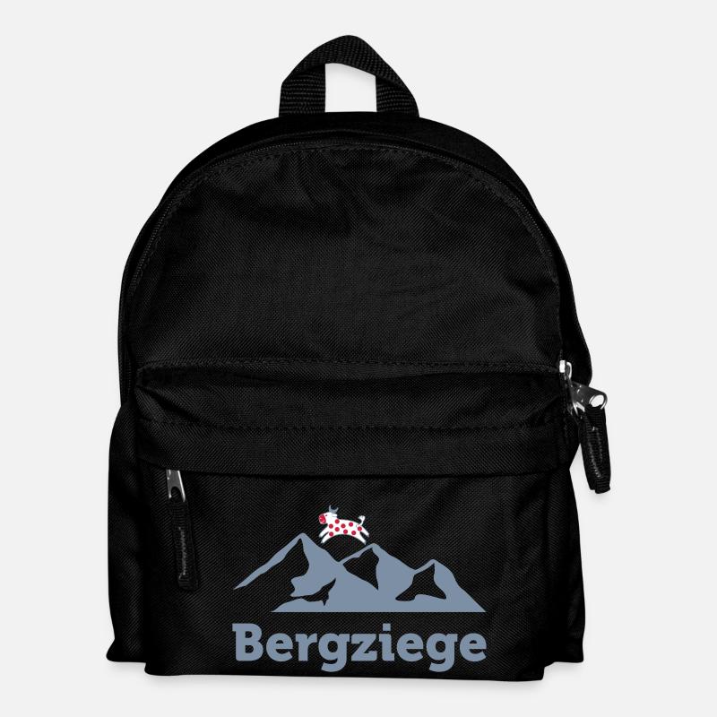 Bergziege Design für Kletterer - Kinder Rucksack - Schwarz