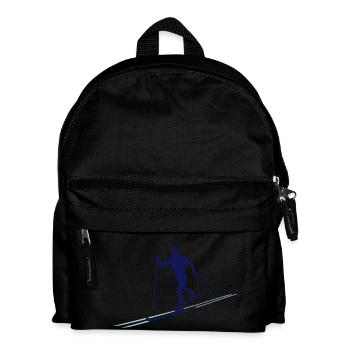 Skilangläufer mit Skispur - zweifarbig - Kinder Rucksack - Schwarz - Vorne