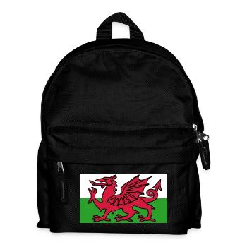 Welsh Flag - Flag of Wales - Kids' Backpack - black - Front