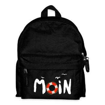 Moin Möwe Rettungsring nordisch - Kinder Rucksack - Schwarz - Vorne