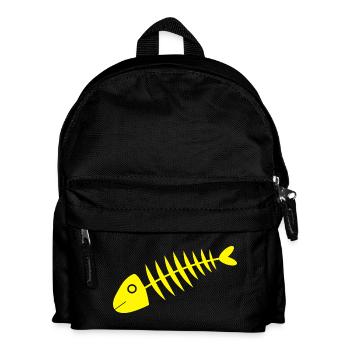 yellow fish comic fish - Kids' Backpack - black - Front