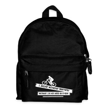 Ich fahre ohne Akku weil ich kein E-Bike brauche - Kinder Rucksack - Schwarz - Vorne