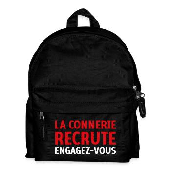 La connerie recrute engagez-vous Humour Citation - Sac à dos Enfant - noir - Devant