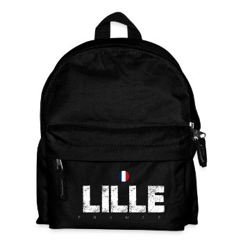 Lille, France, Typographie en détresse - Sac à dos Enfant - noir - Devant