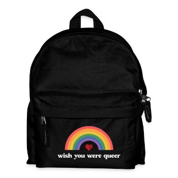 LGBTQ Pride Month - Wish You Were Queer - Kids' Backpack - black - Front