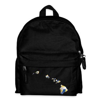 Echter Volleyball in der Hawaii State Landkarte - Kinder Rucksack - Schwarz - Vorne