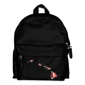 Echter Football in der Hawaii State Landkarte - Kinder Rucksack - Schwarz - Vorne