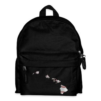 Echter Baseball in der Hawaii State Landkarte - Kinder Rucksack - Schwarz - Vorne