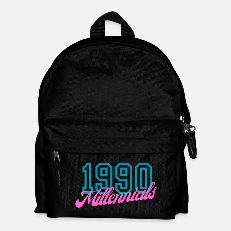 Retro 1990 Millennial Digitaler Stil Design - Kinder Rucksack - Schwarz