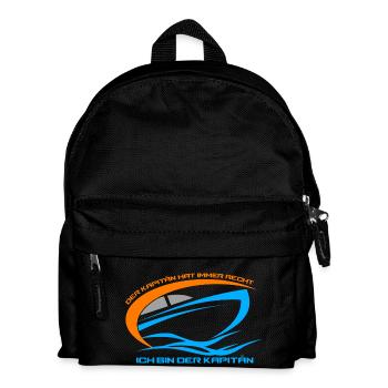 Ich bin der Kapitän Geschenk Bootfahrer Kapitain - Kinder Rucksack - Schwarz - Vorne